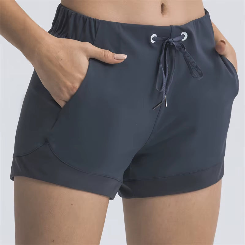 SPEEDUP Gym Shorts with Draw String Women Loose Fit Athletic Shorts Brushed Material Women Sports Shorts Fitness Shorts