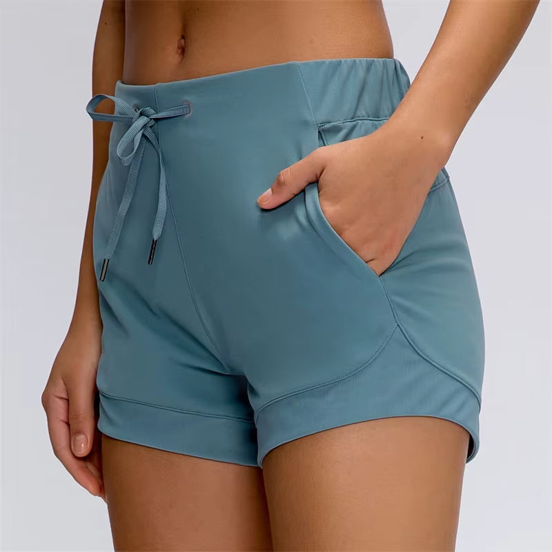 SPEEDUP Gym Shorts with Draw String Women Loose Fit Athletic Shorts Brushed Material Women Sports Shorts Fitness Shorts