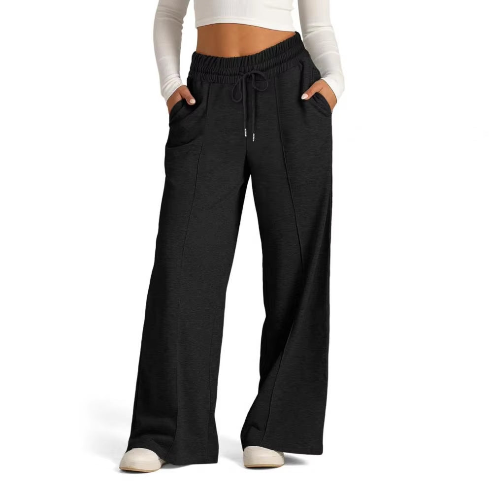 Yoga Straight Leg Sweatpant Straight Leg Women'S Loose Tracksuit Pants Wide Leg Outdoor Gym Runing Casual Tracksuit Pants