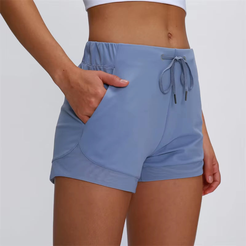 SPEEDUP Gym Shorts with Draw String Women Loose Fit Athletic Shorts Brushed Material Women Sports Shorts Fitness Shorts