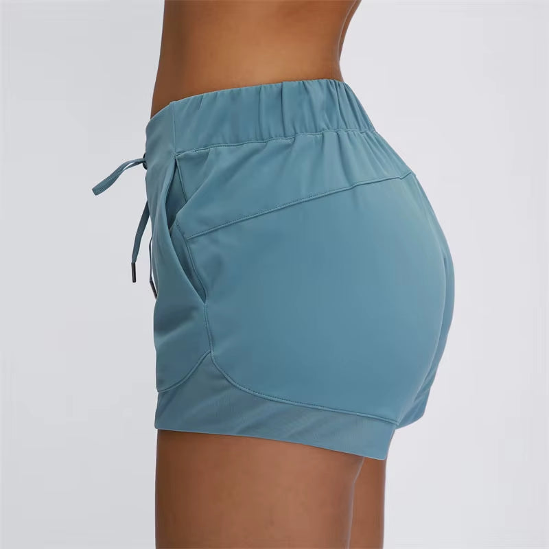 SPEEDUP Gym Shorts with Draw String Women Loose Fit Athletic Shorts Brushed Material Women Sports Shorts Fitness Shorts