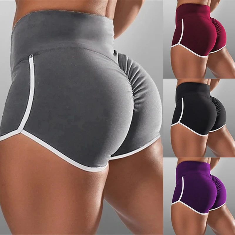 80s Style Women's Gym Shorts - Low Waist Stretchy Yoga Pants