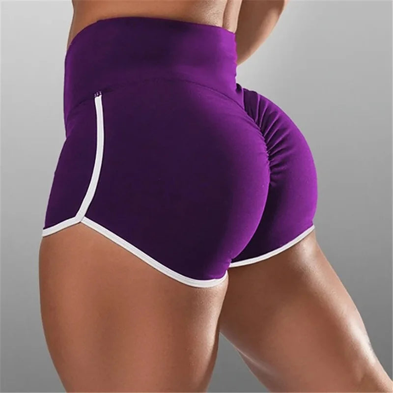 80s Style Women's Gym Shorts - Low Waist Stretchy Yoga Pants