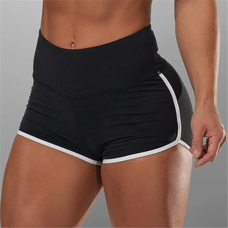 80s Style Women's Gym Shorts - Low Waist Stretchy Yoga Pants