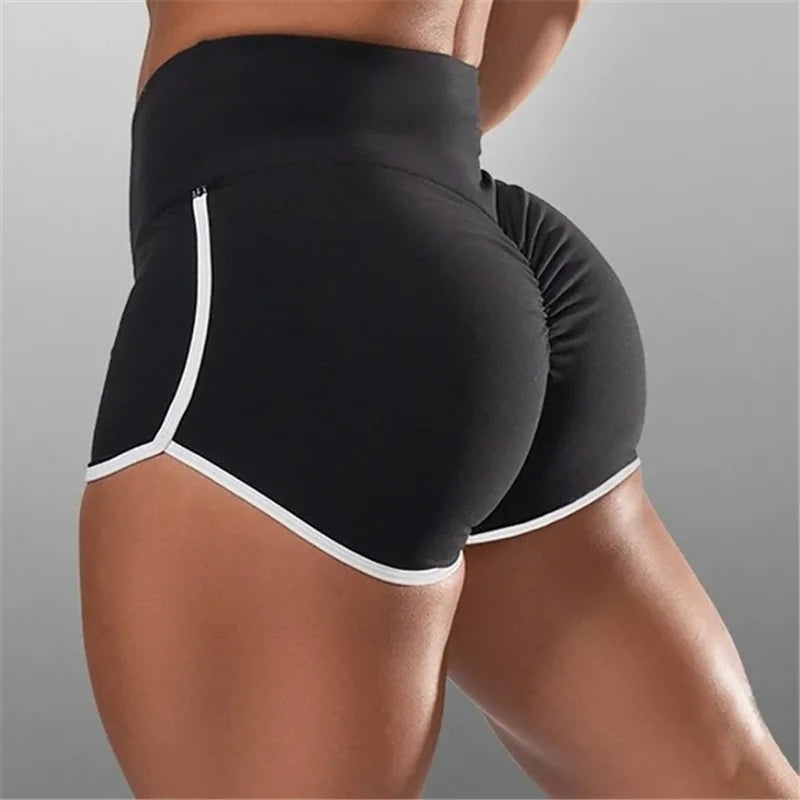 80s Style Women's Gym Shorts - Low Waist Stretchy Yoga Pants