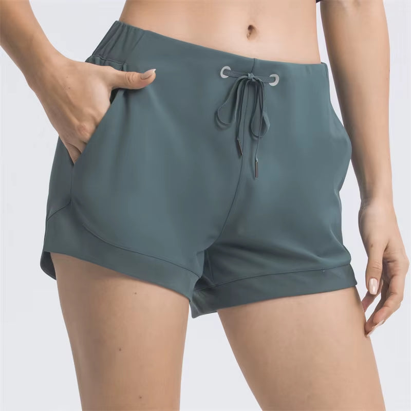 SPEEDUP Gym Shorts with Draw String Women Loose Fit Athletic Shorts Brushed Material Women Sports Shorts Fitness Shorts